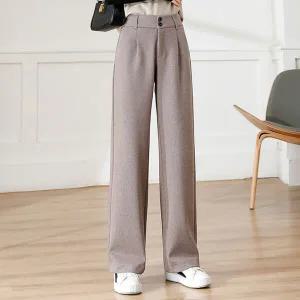 [올리비에스클로젯] 모직터치 투버튼 기모 와이드 슬랙스_O2511PT602D