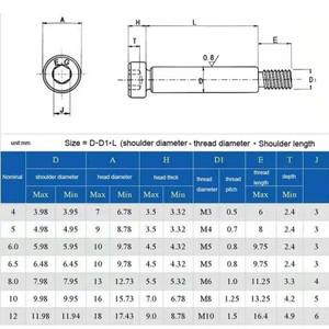 1/5pcs M2M2.5M3M4M5M6M8M10M12 304 A2 스테인레스 육각 소켓 캡 헤드 숄더 롤러 베어링 나사 볼트 고인장