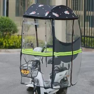 전기자전거차양막 캐노피 비막이 스쿠터 레인 완전 밀폐형 앞유리 탈부착 우산 바람막이