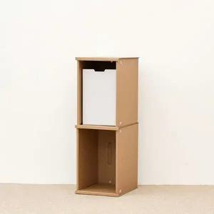 사무실 종이 책장 모듈형 가벼운 조립식 2단 책장 원룸 틈새 수납 책꽂이 수납장 다용도 조립형 수납함