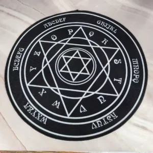 타로 카드 스프레드천 별자리 원형 러그 매트-신비 블랙 | 와이모이(Whymoy)