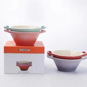 르크루제 면기 4p 파스타 라면그릇 4종 17cm 세트 샐러드 손잡이