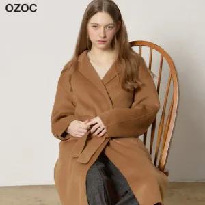 오조크 벨티드 히든버튼 핸드메이드 울코트