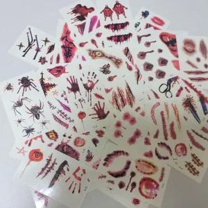 할로윈 방수 미니 타투 스티커 상처 흉터 판박이/캐릭터/판박이/연말/파티/산타/상처/페이스/어린이