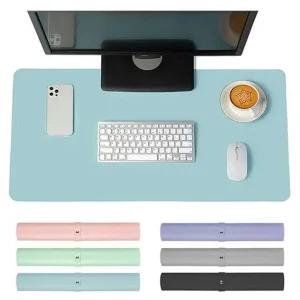 마우스 장패드 pu 가죽 방수 키보드 데스크매트 80x40