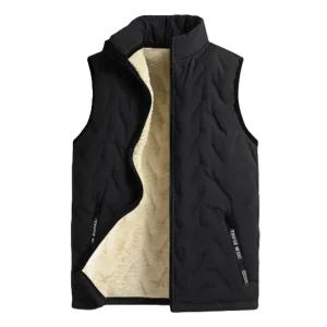 남자 슬림핏 하프넥 양털기모 집업 패딩조끼 베스트