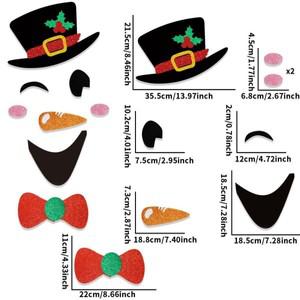새로운 부직포 크리스마스 도어 스티커 DIY 창의력 창문 정전기 탈부착 가능한 축제 용품 벽