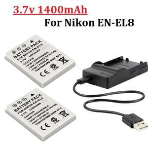1400mah EN-EL8 EN EL8 배터리 Nikon COOLPIX P1 P2 L1 L2 S1 S2 S3 S4 S5 S6 S7 S8 S9 카메라