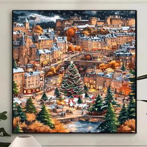 크리스마스 숫자 유화 DIY 아크릴 캔버스 트리 페인팅 데코