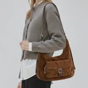 스웨이드 가죽 숄더백 데일리 가방 겨울 크로스백 가벼운 세무 핸드백 M1122981