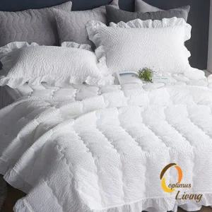 옵티머스리빙 블랑쉬 퓨어프릴 리플 아사 시어서커 냉감 간절기/여름 호텔 이불단품 퀸(Q)