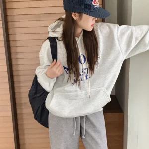 마이슬 기모 레터링 후드티