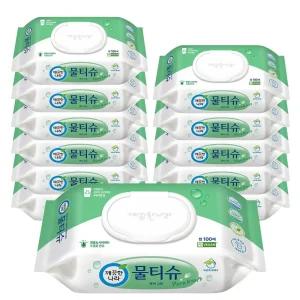 갤러리아 깨끗한나라 물티슈 퓨어 그린 캡형 100매 12팩