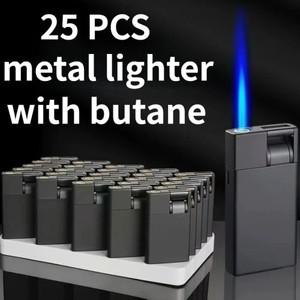 25개 가스 함유 금속 방풍 라이터  푸른 불꽃  풍선