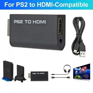 게임기교체부품 1080P PS2-HDMI 호환 컨버터 어댑터 플레이스테이션 2-HDMI 게임 비디오 케이블 PC PS2 디