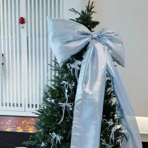 크리스마스 트리 대형 드레이프 실크 리본 왕리본 오너먼트 diy
