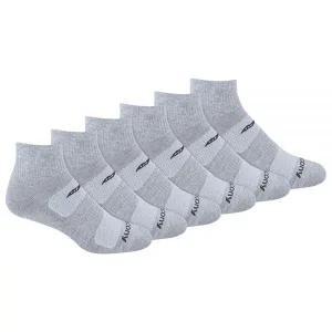 Saucony 써코니 남성용 메쉬 벤틸레이팅 컴포트 핏 퍼포먼스 쿼터 양말 멀티팩 그레이 신발 사이즈 812 6켤