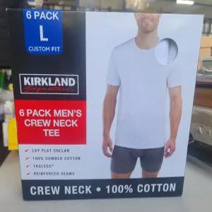 커클랜드 반팔 면티 6매 라운드 티셔츠 남성 면 무지 기본티