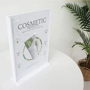 T자형꽂이 A4 (흰색 사각) 양면사용 홍보물 안내표시메뉴판 스탠드 아크릴 POP 테이블 안내판 안내문 가격