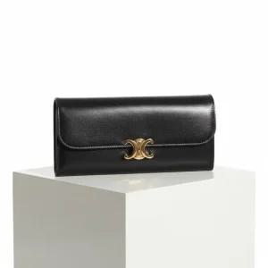 CELINE 25FW LARGE WALLET TRIOMPHE IN SHINY CALFSKIN  10E313DPV 38NO)  라지 트리옹프 지갑)
