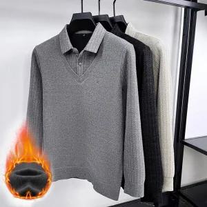 [모로엠] 도톰한 이중 니트 카라티 남성 폴로 셔츠 DMG-KN-Q4497512