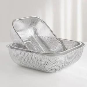 올스텐 3size 야채 채반망 사각 펀칭볼 트레이