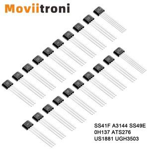 10pcs SS41F A3144 SS49E 0H137 ATS276 US1881 UGH3503 홀 효과 센서 TO-92 요소 전동 Arduino 용 3 핀