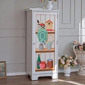 [버지니아]모자장 엔틱 주방수납장 그릇장 엔틱화이트