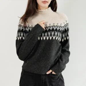 [THE BLACK] 페퍼지그재그반목니트 KNE6030_YC