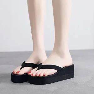 [엄지척]여성 XBCA7214 키높이샌들 통굽 6CM 웨지힐 슬리퍼