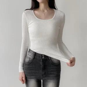 /라이니 기본 골지 스퀘어 긴팔티셔츠 to-2595c