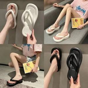 쿠션초경량쪼리 PTMA7279 가벼운 슬리퍼 여성 신발 여름 통굽