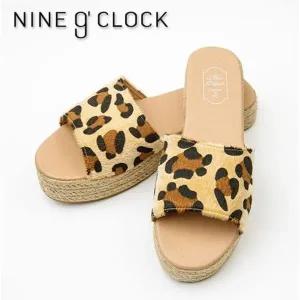 나인어클락 PBCD3552 호피 웨지샌들 여성 데일리 여름 샌들