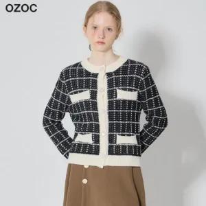 OZOC)] 트위드 체크 가디건  택가격  87000원)