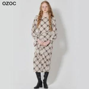 OZOC)] 체크 랩 원피스  택가격  139000원)