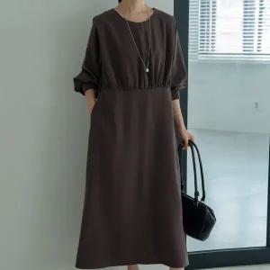 [하프클럽/]빅사이즈 511 단정한조끼핀턱원피스 DRDV722