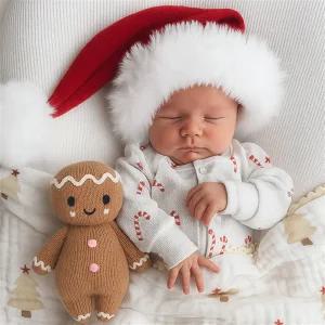 베이비 진저브래드 (파우더핑크) 핸드메이드 애착인형 아기 출산 임신 선물