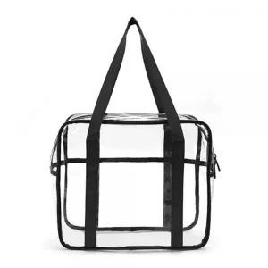 컬러팝 QHWU6215 방수 투명 비치백(블랙) 물놀이 PVC가방