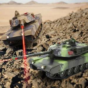 [보리보리/소이토이]에이브람스 배틀 탱크 2.4Ghz 적외선포 라이트 사운드 무선조종 RC카 장난감