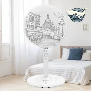 유니크 디자인 선풍기커버 두개 파리 거리 풍경 선풍기커버 선풍기안전망 선풍기망