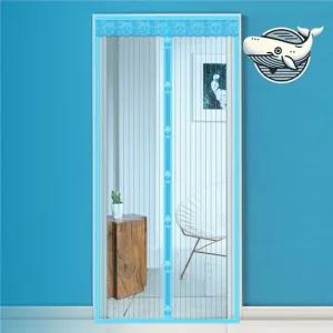 편리한 블루 자석 출입문 모기장 원터치형 모기장 방충망 롤방충망 침대모기장