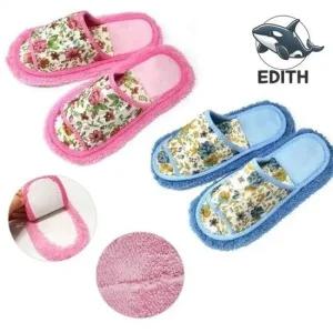 스마트 극세사 실내 청소 슬리퍼 분리형 패드와 청소용실내화 걸레슬리퍼 신발걸레