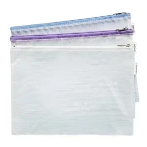 여행용 지폐 영수증 투명 타포린 지갑 A5 지퍼 파우치 파일 케이스 봉투 미니 화장품 가방 다용도 수납 소