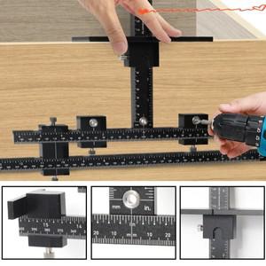 조정 가능한 캐비닛 하드웨어 지그 도구 알루미늄 합금 및 서랍에 비트가 있는 핸들 손잡이를 쉽게 설치할