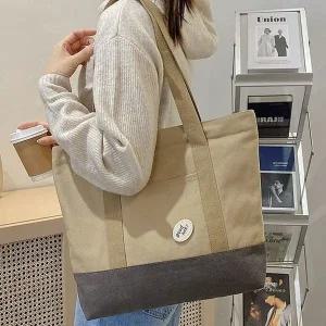 [콩심팥심]데일리백 패션 쇼퍼백 배색 캐주얼 크로스백 천