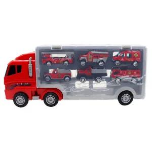 [아가플러스] 아가플러스 컨테이너 트럭 캐리어+미니카 6종 레드 세트