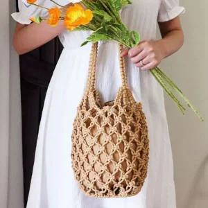 [콩심팥심]썸머 여행용 가벼운 비치백 캔버스백 이중 네트