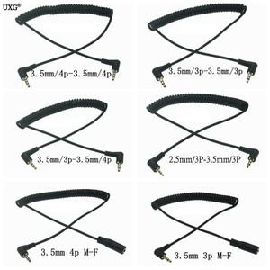 90도 3.5mm 3/4극 남성 TRS - 3.5/2.5mm 남성/여성 헤드폰 스테레오 오디오 AUX 스프링 코일 나선형 케이블