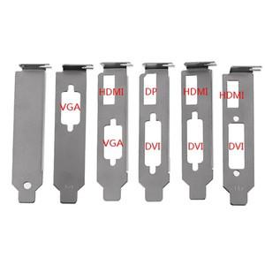 메탈 로우 프로파일 브래킷 어댑터 HDMI DVI DP VGA 배플 포트 절반 높이 그래픽 비디오 카드 세트 8cm