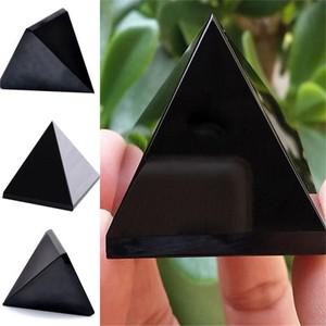 천연 크리스탈 Schungite 블랙 피라미드 타워 에너지 석영 Reiki 돌 치유 Fengshui 명상 장식